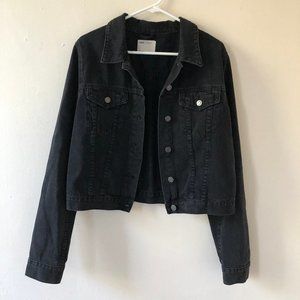 ASOS Cropped Denim Jacket - Black
